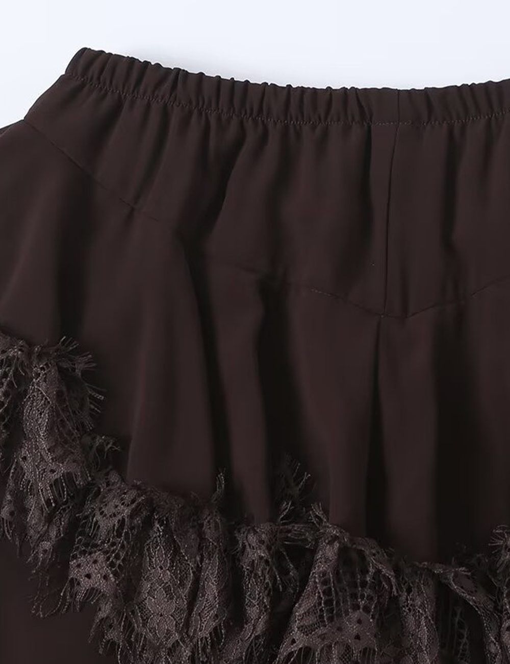 Ladies Irregular Lace Patchwork Ruffle Flare Pants