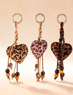 Leopard Heart Bag Charm