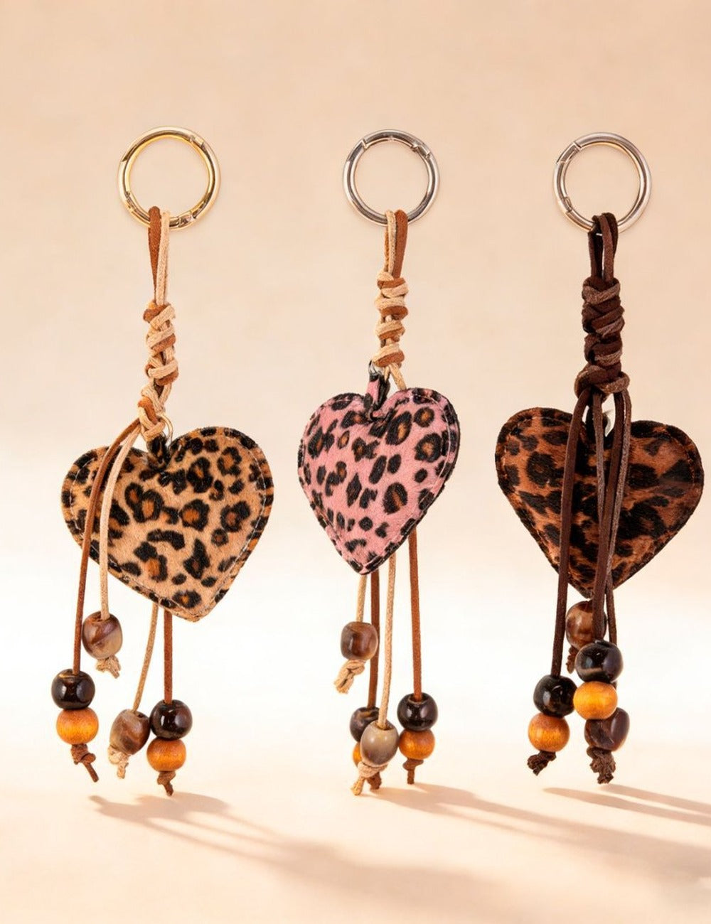 Leopard Heart Bag Charm