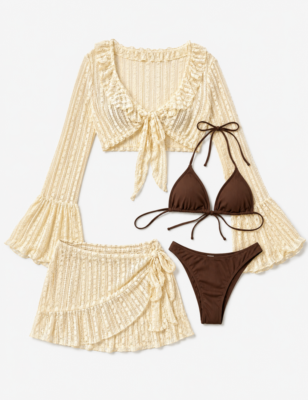 Ladies Solid Color Triangle Bi - Sweetkama Wholesale - #1831