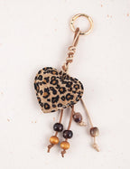 Leopard Heart Bag Charm