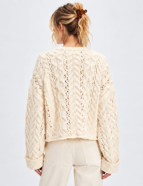 Ladies Cable Knit Long Sleeves Sweater
