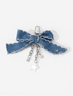 Denim Bow Keychain