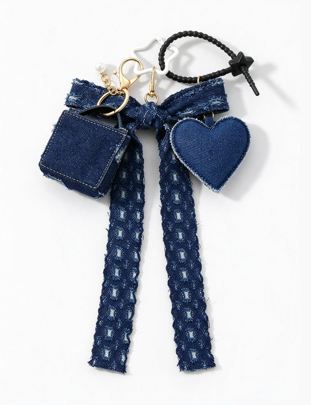 Denim Hand Bag Keychain