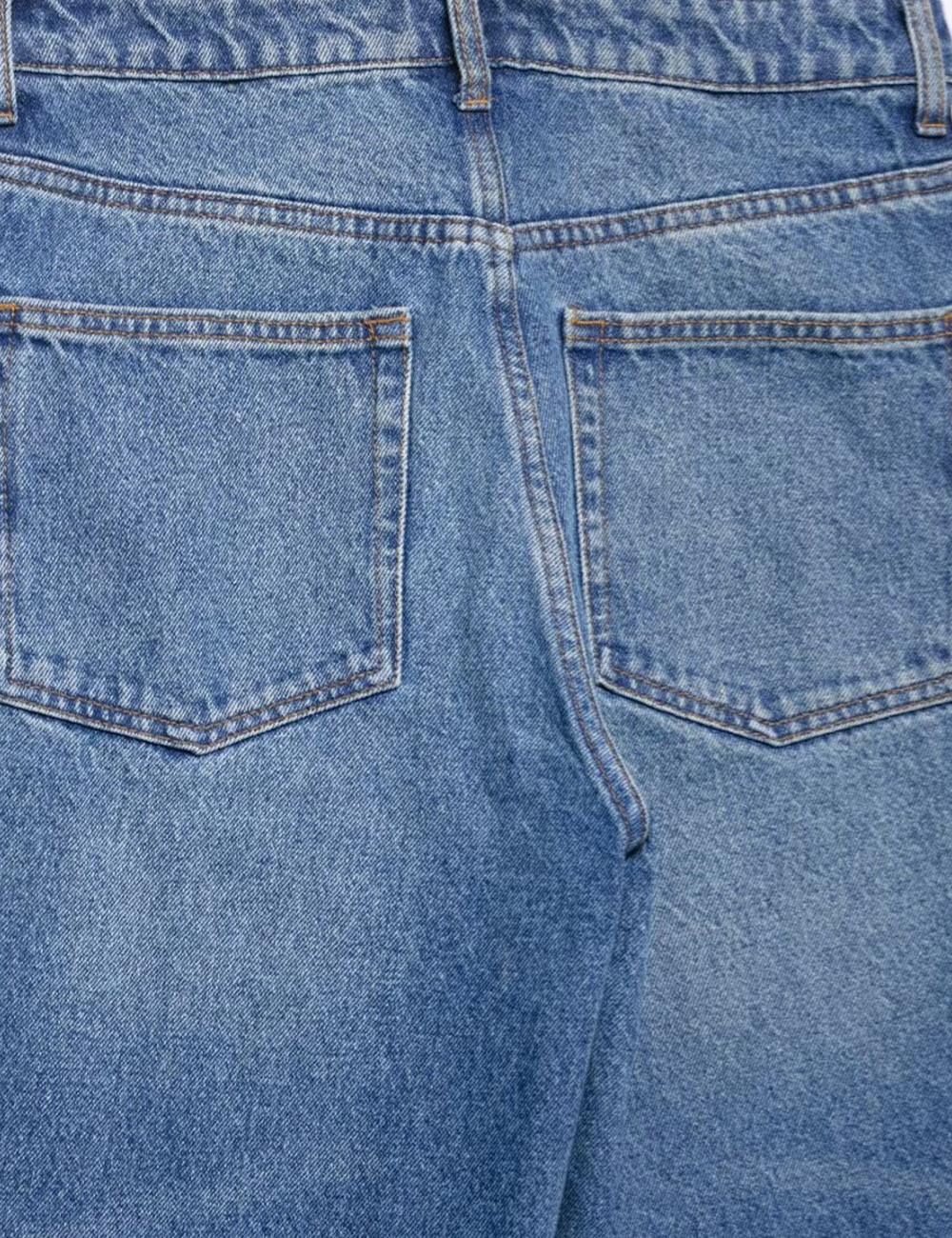 Ladies Studded Jeans Straight Wide Leg Denim Pants