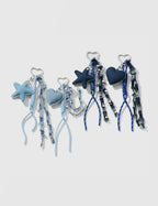Denim Star Heart Keychain