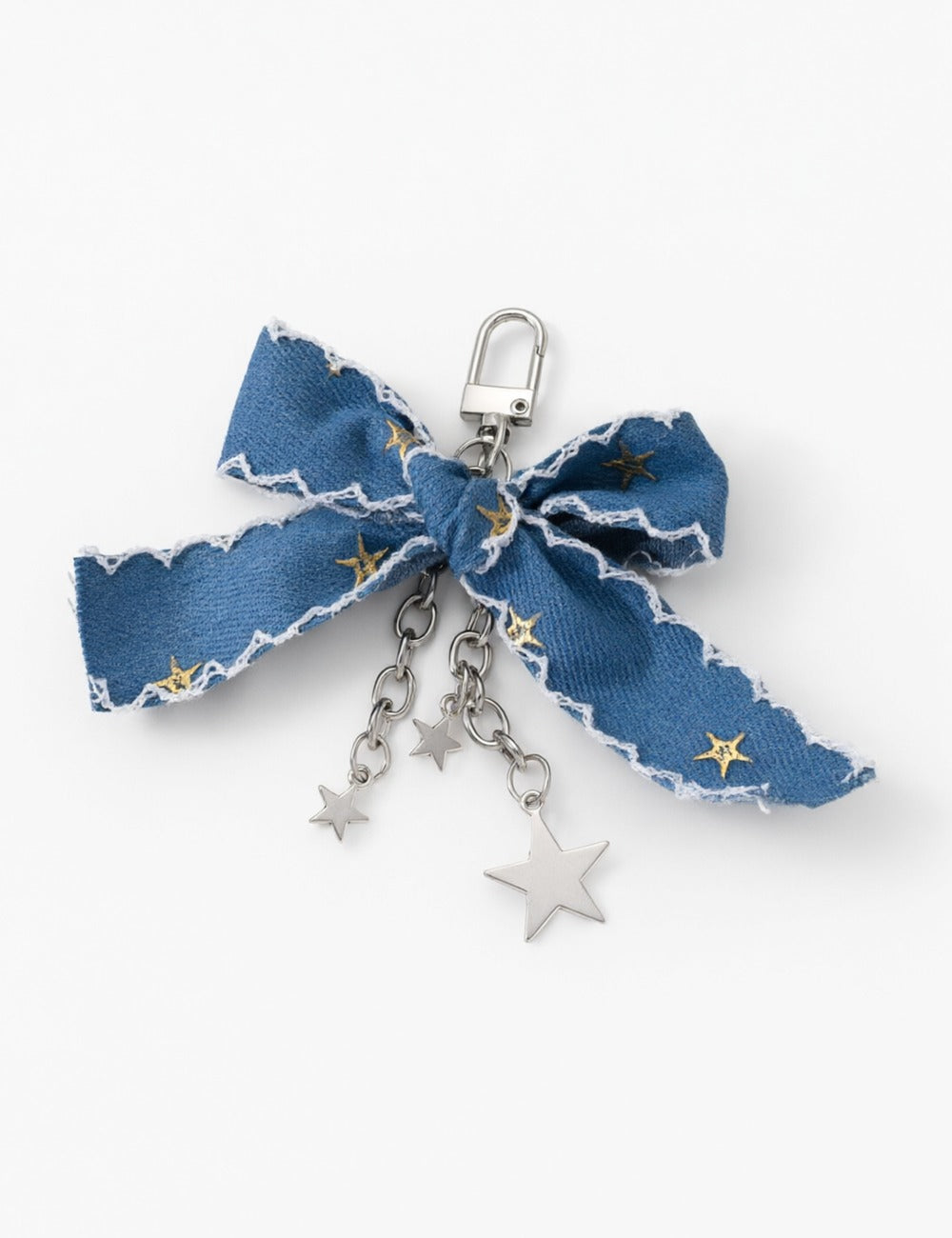 Denim Bow Keychain