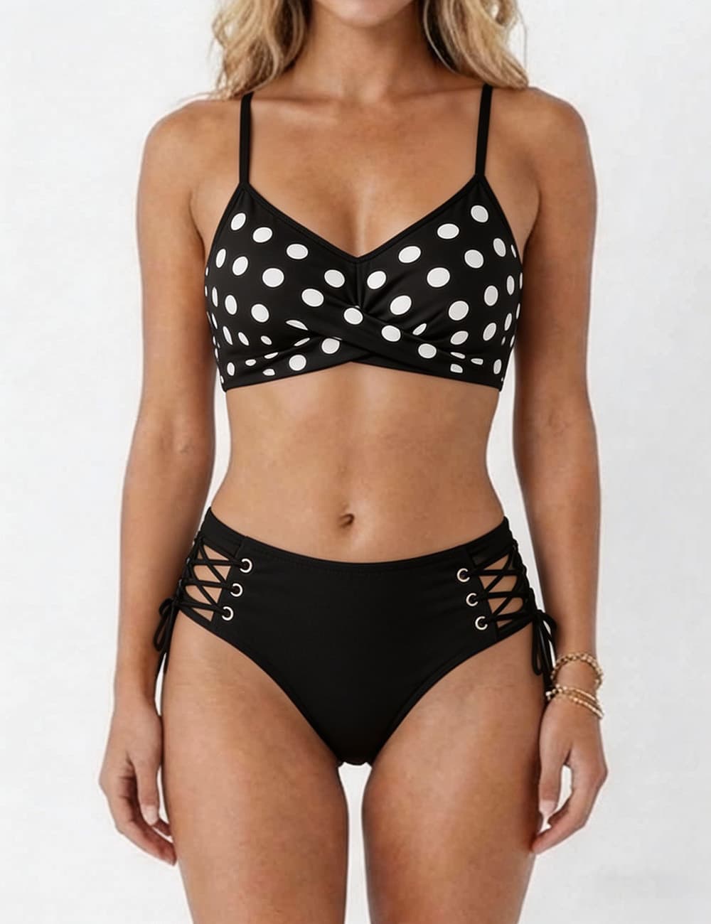 Ladies Polka Dot Print High Wa - Sweetkama Wholesale - #9031