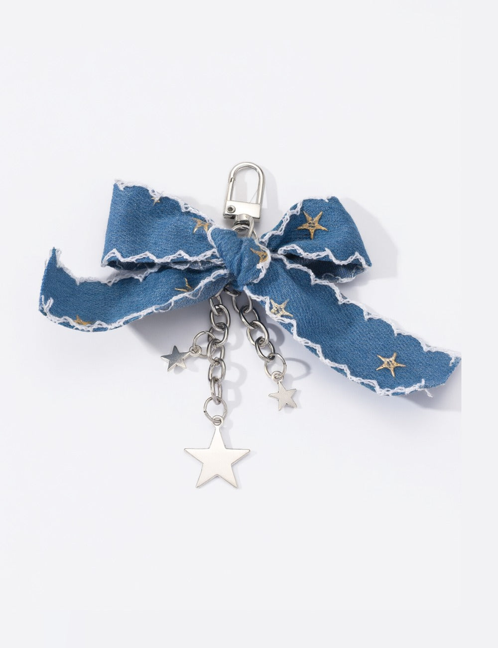 Denim Bow Keychain