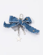Denim Bow Keychain
