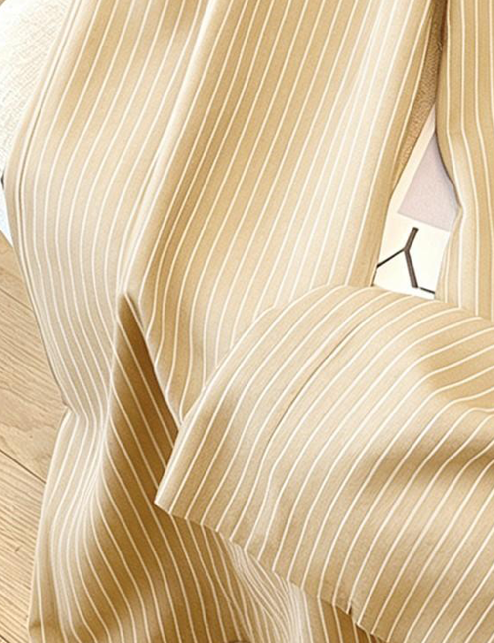 Ladies Striped Elastic Waist Drawstring Wide Leg Pants