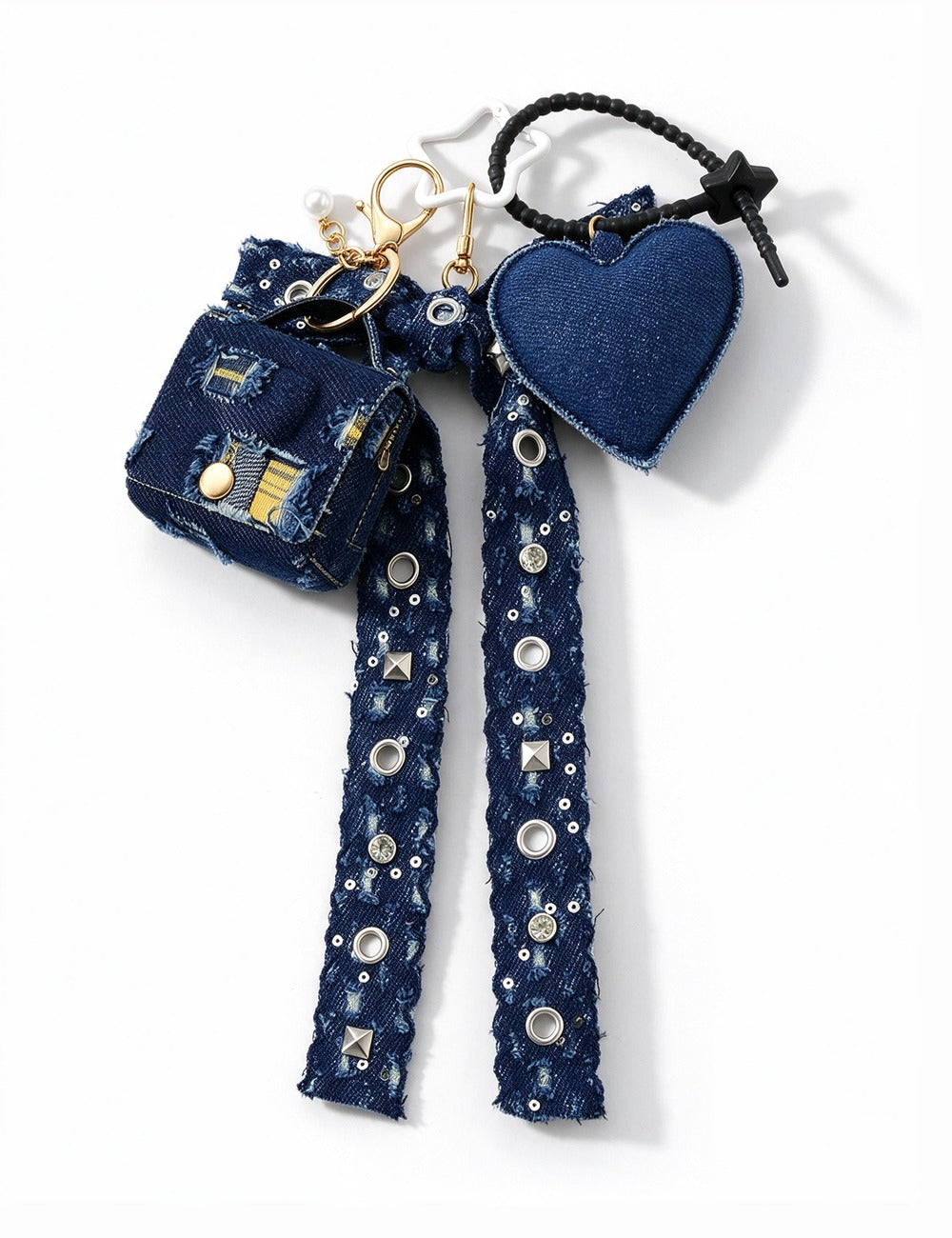 Denim Hand Bag Keychain