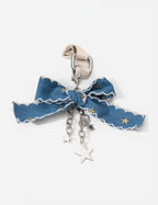 Denim Bow Keychain