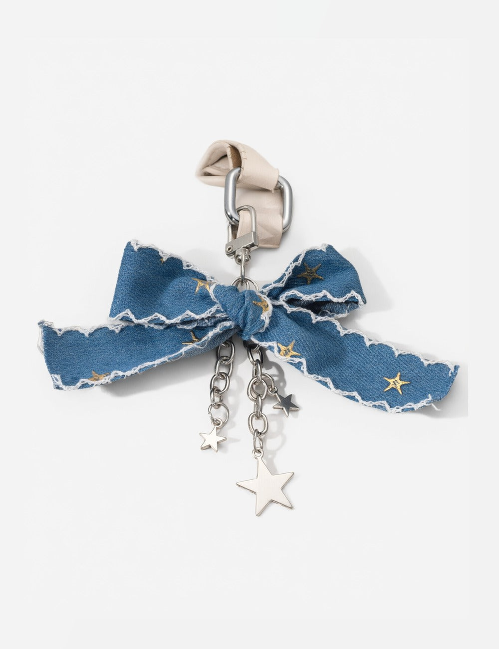 Denim Bow Keychain