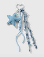 Denim Star Heart Keychain