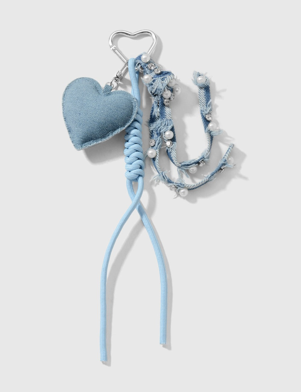 Denim Star Heart Keychain