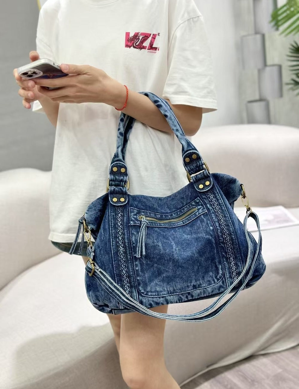 Denim Hand Bag