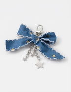 Denim Bow Keychain