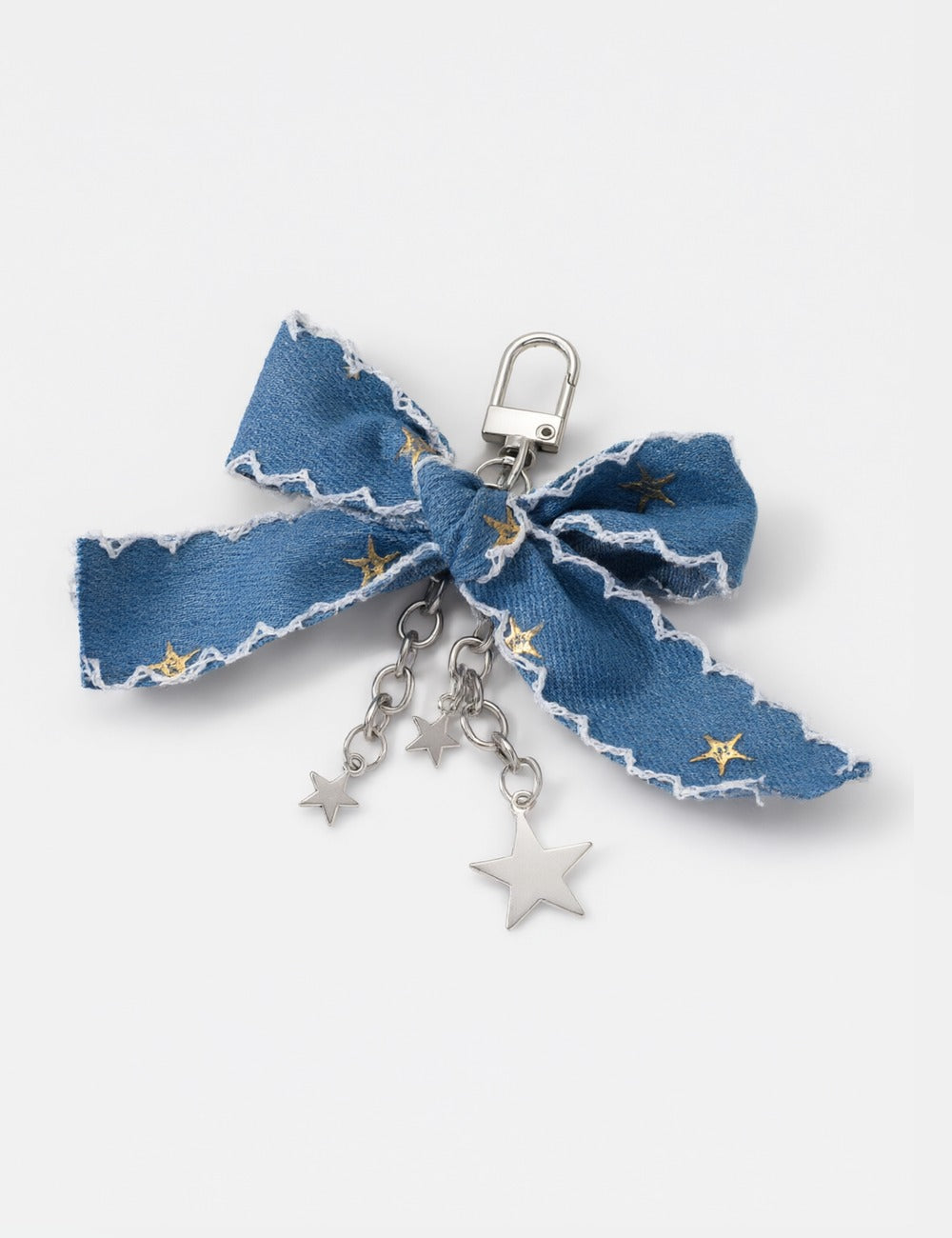 Denim Bow Keychain