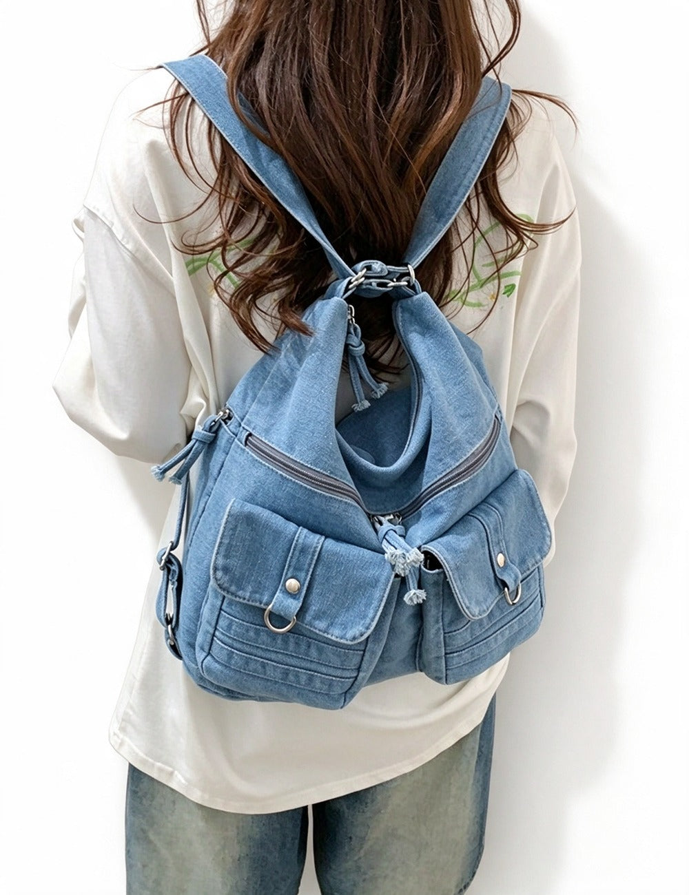 Denim Backpack Bag