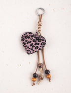 Leopard Heart Bag Charm