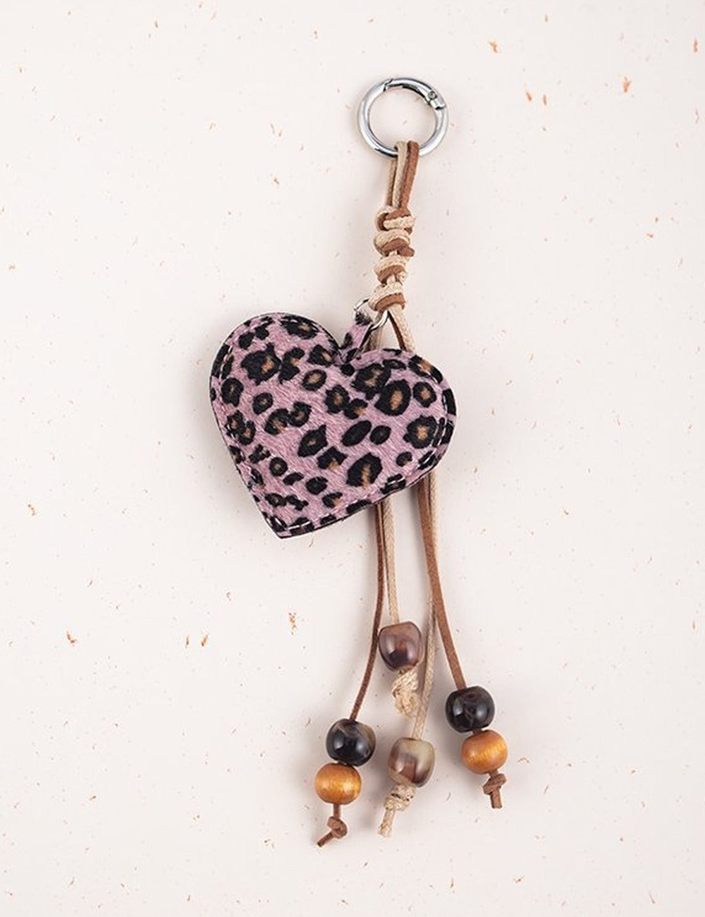 Leopard Heart Bag Charm