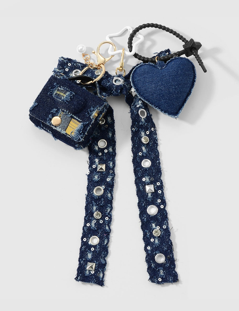 Denim Hand Bag Keychain