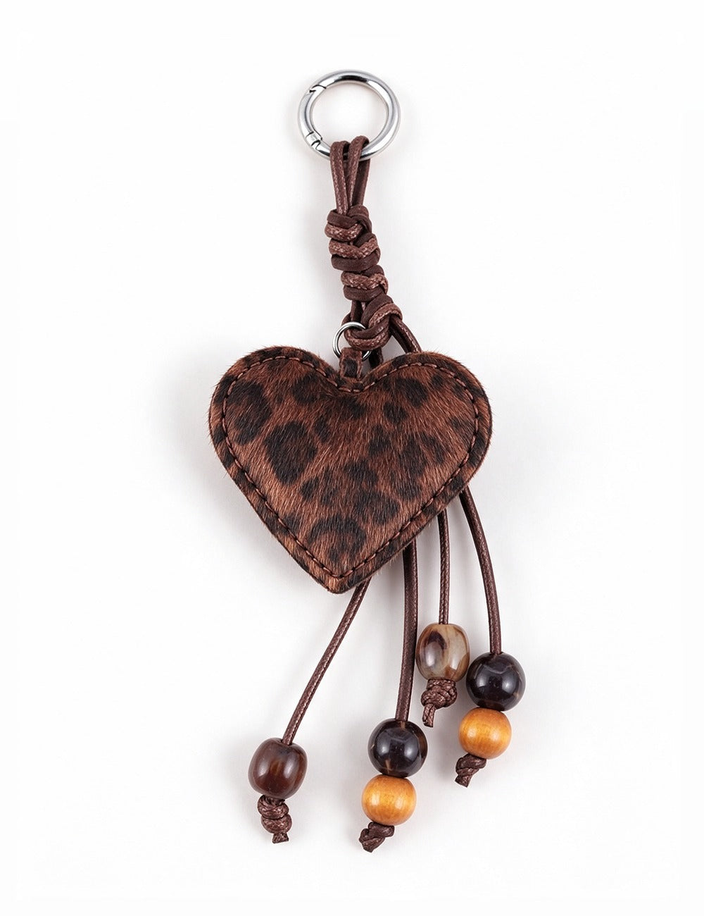Leopard Heart Bag Charm